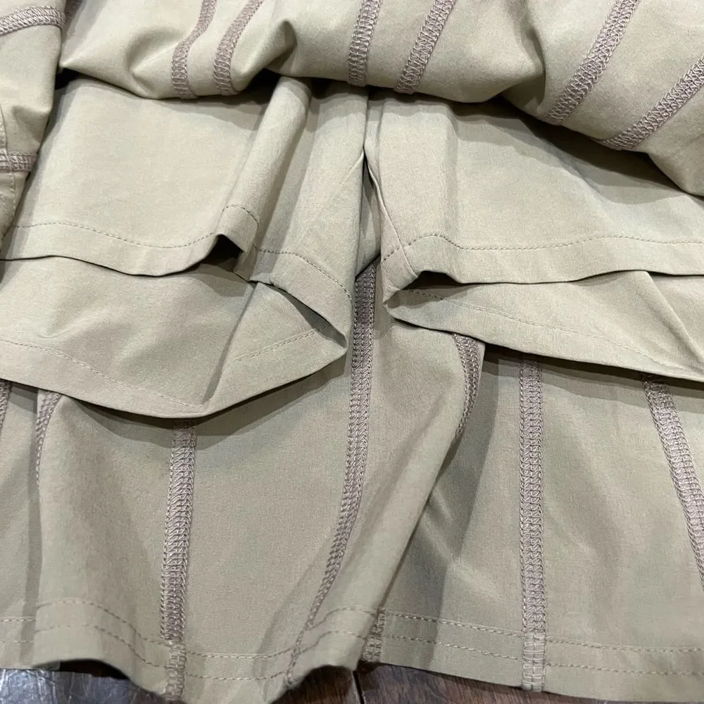 Athleta Cream Pleated A-Line Skirt